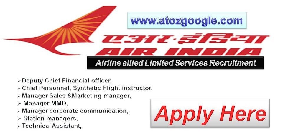 Air India recruitment 2018 for CA MBA Graduate Diploma jobs