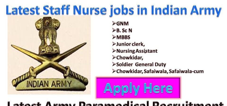 Join Indian Army Recruitment Rally for Nursing Assistant Jobs 2018