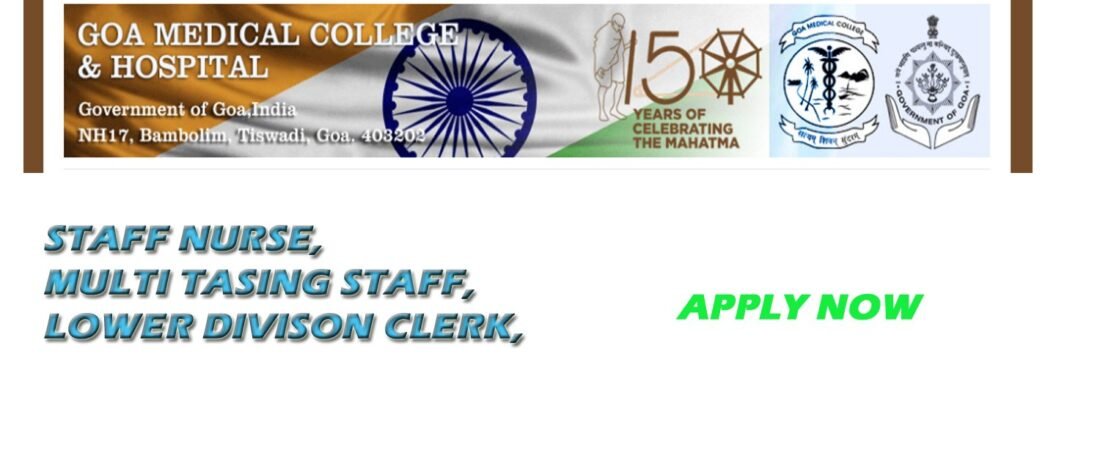 GMC Goa Recruitment 2020 Staff Nurse Vacancy Notification