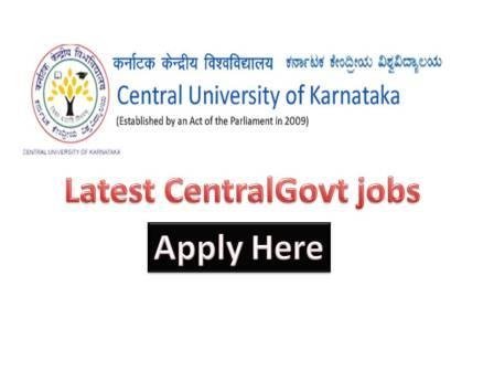 Central university of Karnataka recruitment 2021