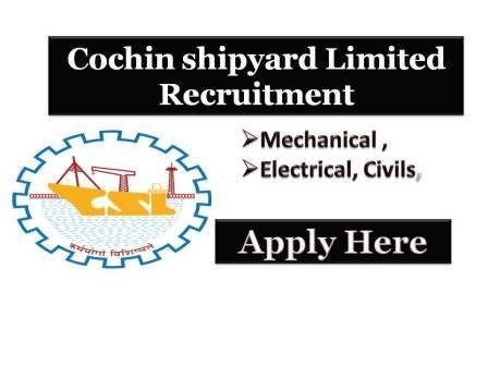 Cochin shipyard limited recruitment 2021 Cochinshipyard limited (CSL) a listed premier Mini Ratna Company of Government of India