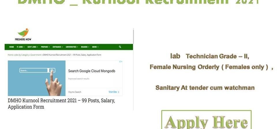 DMHO kurnool Recruitment 2021