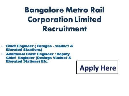 Bangalore Metro Rail Corporation Limited Recruitment 2021
