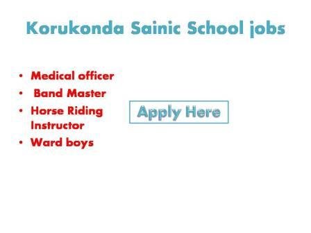 Korukonda Sainic School jobs.2021 Applications are invited for the following contractual vacancies for a period of one year