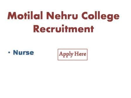 Motilal Nehru  College Recruitment 2021
