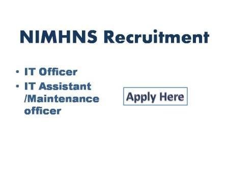 NIMHNS Engineering Recruitment 2021
