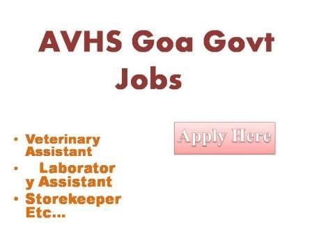 AVHS Goa Govt Jobs 2022