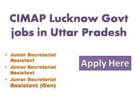 CIMAP Lucknow Govt jobs in Uttar Pradesh