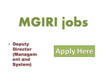 MGIRI jobs 2022
