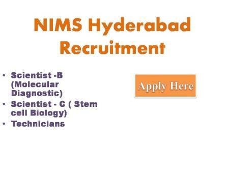 NIMS Hyderabad jobs 2022