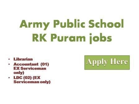 Army Public School RK Puram jobs 2022