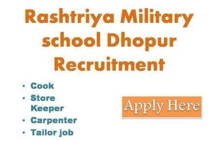Rashtriya Military school Dhopur Recruitment