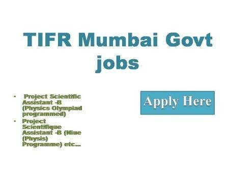 TIFR Mumbai Govt jobs 2022