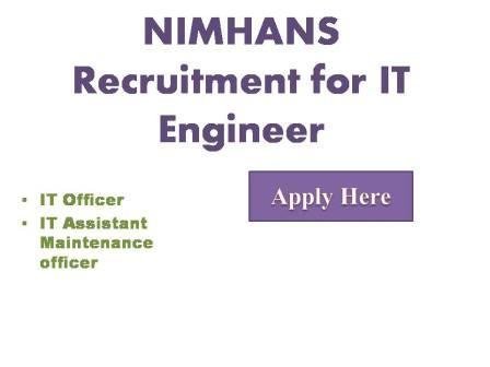 NIMHANS Recruitment for IT Engineer