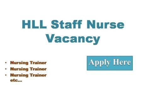 HLL Staff Nurse Vacancy 2022