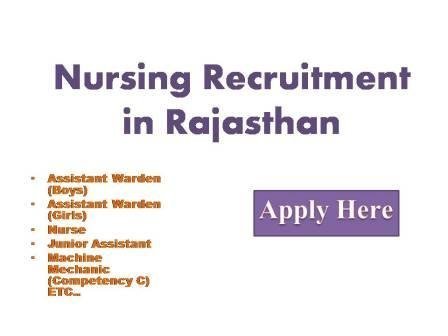 Nursing Recruitment in Rajasthan 2022