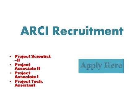 ARCI Recruitment 2022