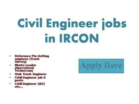 Civil Engineer jobs in IRCON