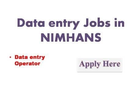 Data entry Jobs in NIMHANS 2022