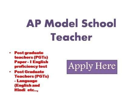AP Model School Teacher Jobs 2022 The application format is available on the website from 25 - August -2022 to 17 - September -2022