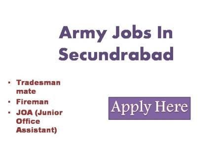 Army Jobs In Secundrabad 2022 Central Recruitment Cell Army Ordnance corps center Secunderabad Following are the tentative vacancies for which