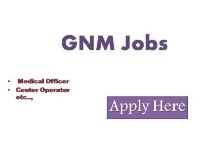 GNM Jobs 2022 Applications are invited for the following posts under the project Operation of Smart Health ATM