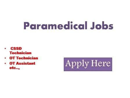 Paramedical Jobs 2022 Applications are invited for the following posts to be filled purely on a contract basis initially for a period