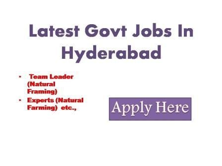 Latest Govt Jobs In Hyderabad 2022 MANAGE a Knowledge repository for natural farming under the ministry of agriculture