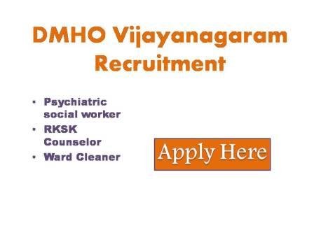 DMHO Vijayanagaram Recruitment 2023 Notification for the recruitment drive for the different cadre posts in different programs in NHM